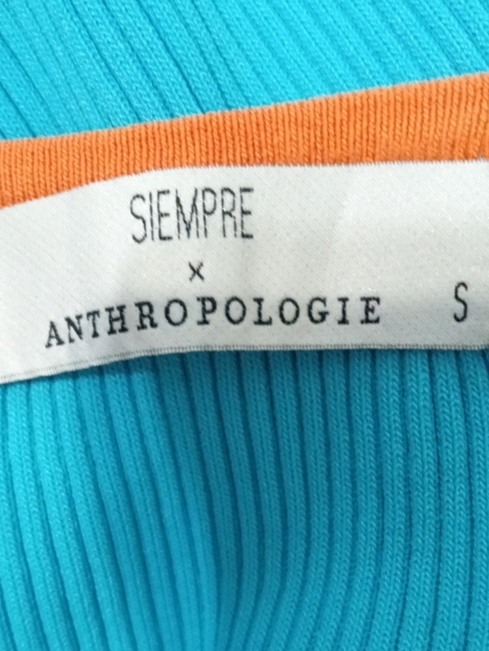 Siempre X Anthropologie Turquoise and Orange Contrast-Trim Slip Dress - Picture 6 of 7